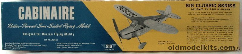 SIG Cabinaire - 22 inch Wingspan Balsa Flying Model, FF-20 plastic model kit